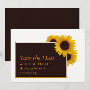 Save The Date Fleurs de soleil rustiques - Mariage