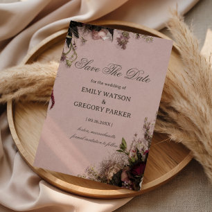 Save The Date Fleurs de Teint Rose Romantique