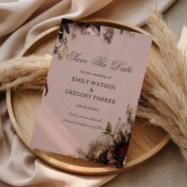 Save The Date Fleurs de Teint Rose Romantique (Créateur téléchargé)