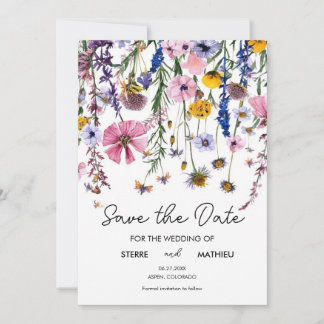 Save The Date Fleurs Fleurs sauvages Boho
