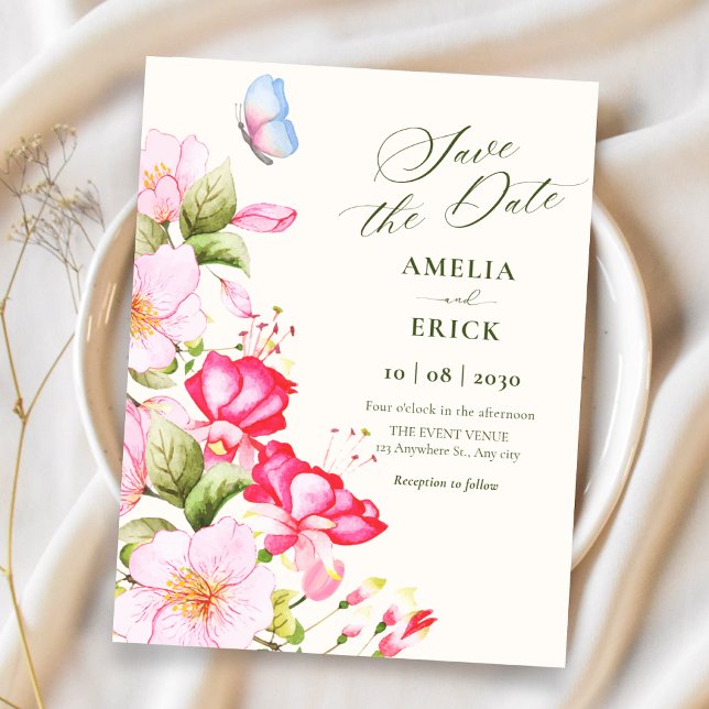 Save The Date Fleurs mariage en fleurs (Créateur téléchargé)