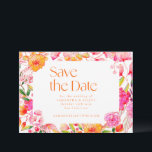 Save The Date Fleurs orange rose moderne Mariage simple<br><div class="desc">Fleurs orange rose moderne Mariage simple Enregistrer la date</div>