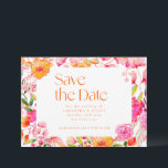 Save The Date Fleurs orange rose moderne Mariage simple<br><div class="desc">Fleurs orange rose moderne Mariage simple Enregistrer la date</div>