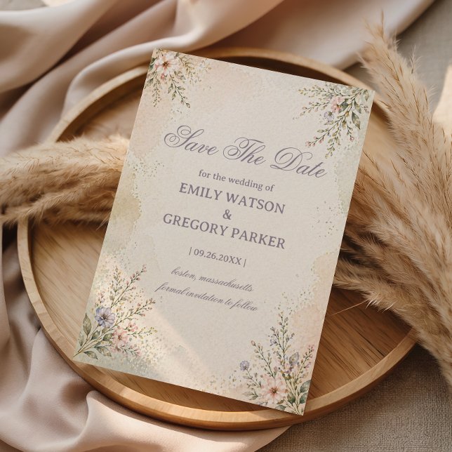 Save The Date Fleurs pastel doux (Créateur téléchargé)