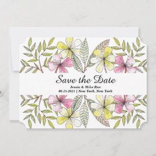 Save The Date fleurs peintes à la main