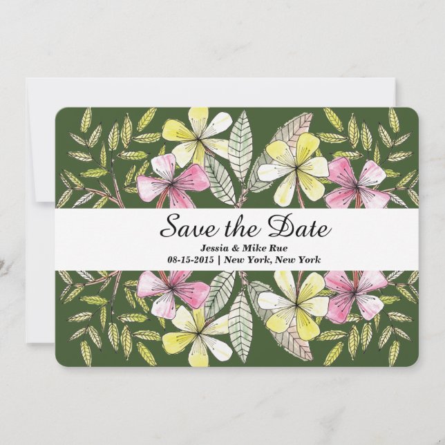 Save The Date fleurs peintes à la main (Devant)