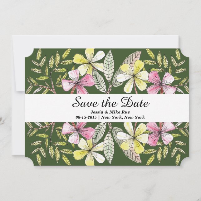 Save The Date fleurs peintes à la main (Devant)