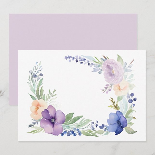 Save The Date Fleurs personnalisées (Devant / Derrière)