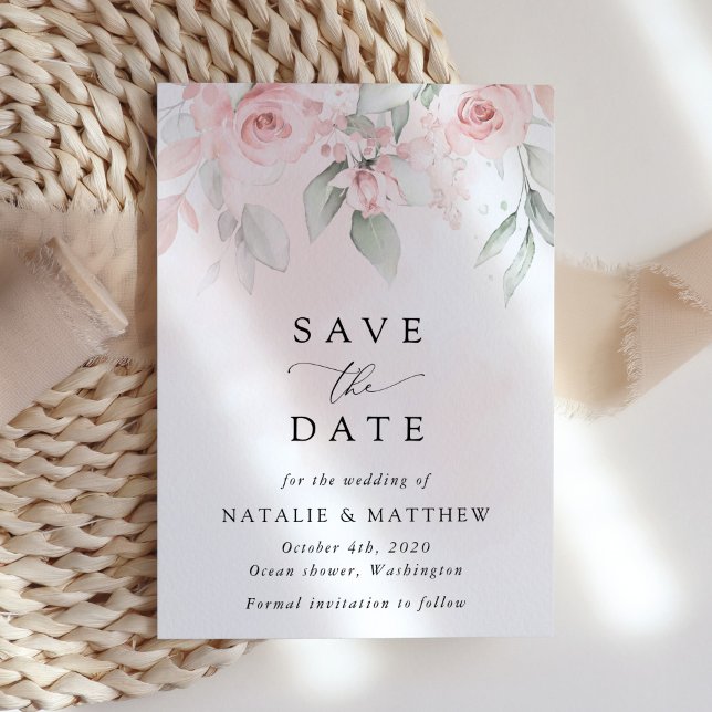 Save The Date Fleurs rousses, Fleurs roses, Boho, Mariage (Créateur téléchargé)