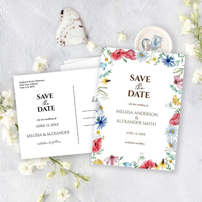 Save The Date Fleurs sauvages Boho (Créateur téléchargé)