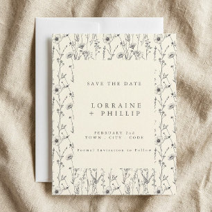 Save The Date Fleurs sauvages délicates motif sans couture maria