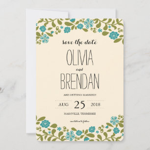 Save The Date Fleurs Sauvages en Fleurs Réservez la Date