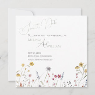 Save The Date Fleurs sauvages printanières