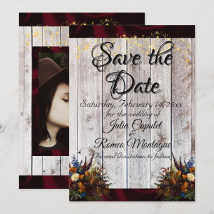 Save The Date Fleurs sauvages, Ruban & Lumières - Bourgogne
