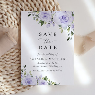 Save The Date Fleurs violettes, Fleurs Lilac, Mariage Floral