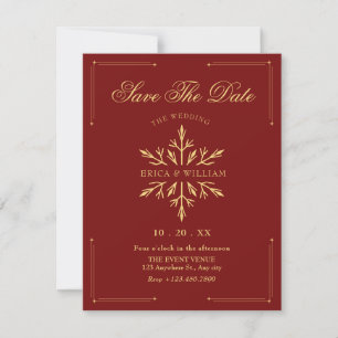 Save The Date flocon de noël Noces Rouges
