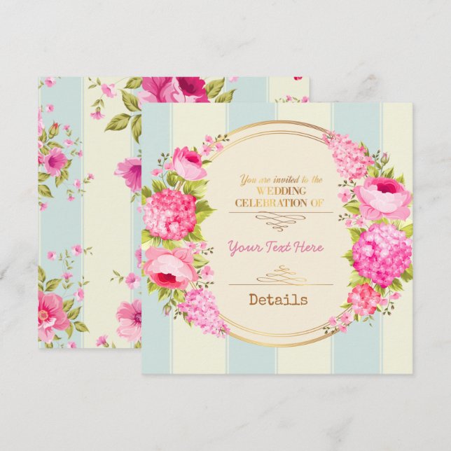 Save The Date Floral (Devant / Derrière)
