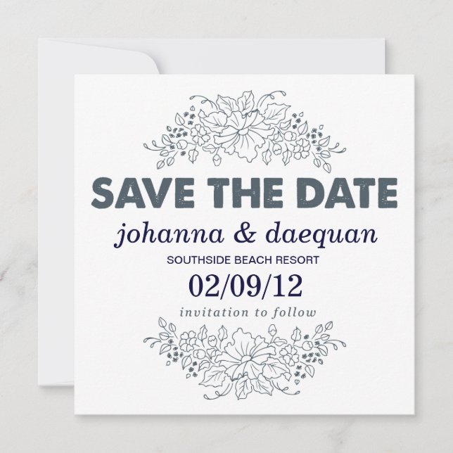 Save The Date floral (Devant)