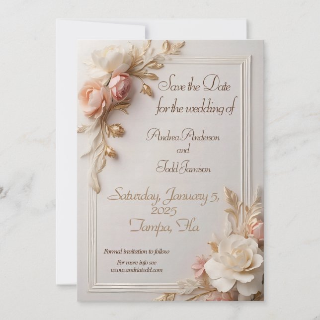 Save The Date Floral (Devant)