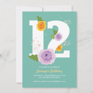 Save The Date Floral Aquarelle Printemps 12e fête d'anniversaire