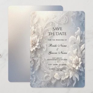 Save The Date Floral Blanc Fruit Économisez La Date
