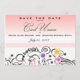 Save The Date Floral Bouquet Union civile Enregistrer la date In