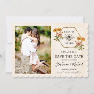 Save The Date Floral Bumble Bee Enregistrer la date