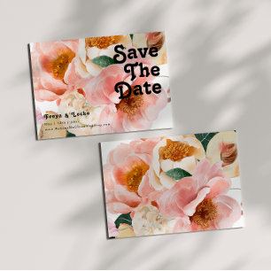 Save The Date Floral coloré gras   Enregistrement horizontal de