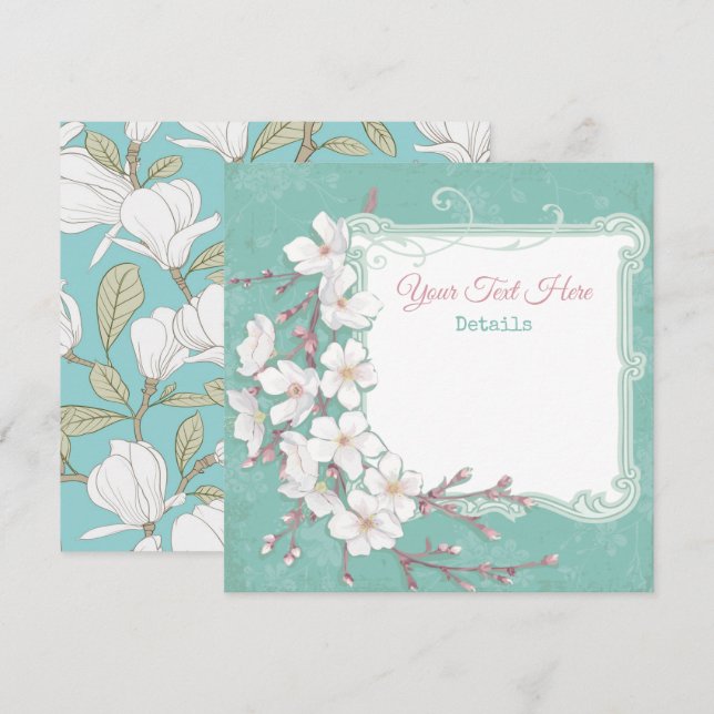 Save The Date Floral Enregistrer La Date (Devant / Derrière)