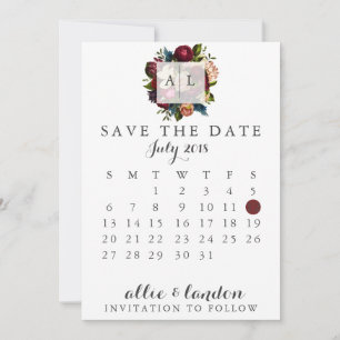Save The Date Floral Enregistrer le calendrier des dates