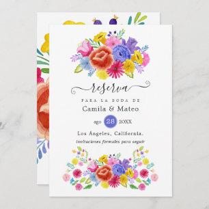 Save The Date Floral espagnol Mariage Fiesta