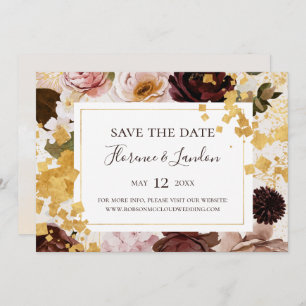 Save The Date Floral flush moderne   Aquarelle horizontale Enreg