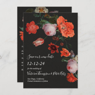 Save The Date Floral foncé et moody Enregistrer la date Invitati