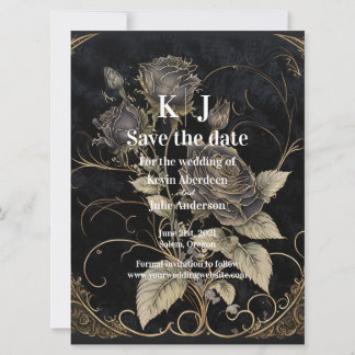 Save The Date Floral Gothique Enregistrer La Date
