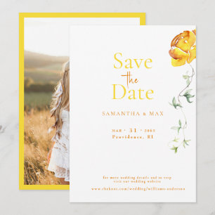 Save The Date Floral jaune Les deux d'entre nous Photo Sauvez la