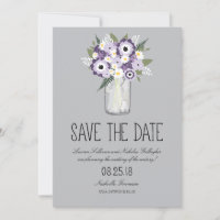 Floral Mason Jar Enregistrer la date