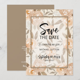 Save The Date Floral QR Code Mariage Enregistrer La Date