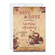 Floral Red Western chauve-fille chapeau Anniversai