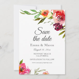 Save The Date Floral Romance Radiant