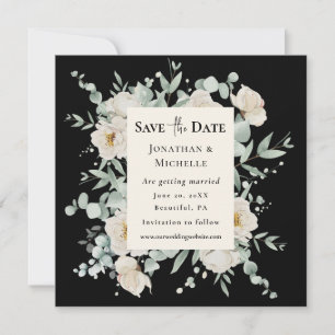 Save The Date Floral rose blanche sur la Bible chrétienne Mariag