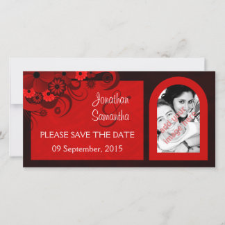 Save The Date Floral Rouge Gothique Rouge Foncé Enregistrer La D