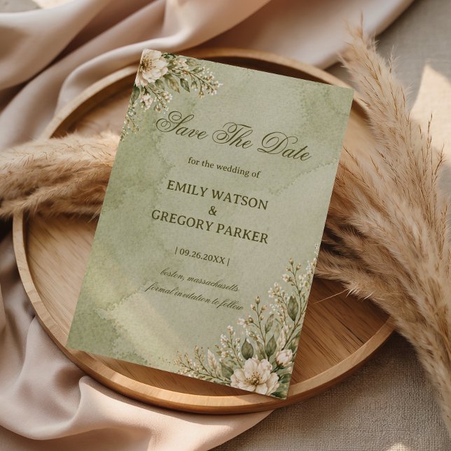 Save The Date Floral Soft Sauge (Créateur téléchargé)