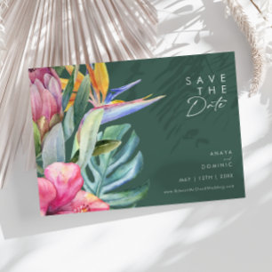 Save The Date Floral tropical coloré Horizontal vert