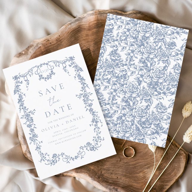 Save The Date Floral victorien Dusty Mariage français (Créateur téléchargé)