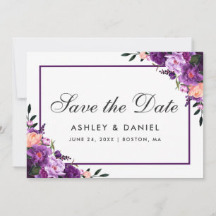 Save The Date Floral Violet Ultra Violet Enregistrer La Date FP