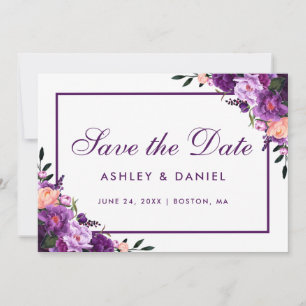 Save The Date Floral Violet Ultra Violet Enregistrer La Date PF