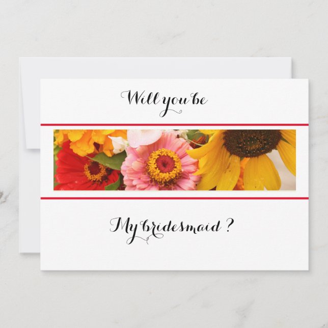 Save The Date Floral Will You be My Bridesmaid Card (Devant)