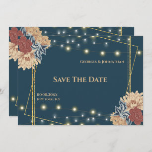 Save The Date Floral William Morris vintage grande fleur d'or