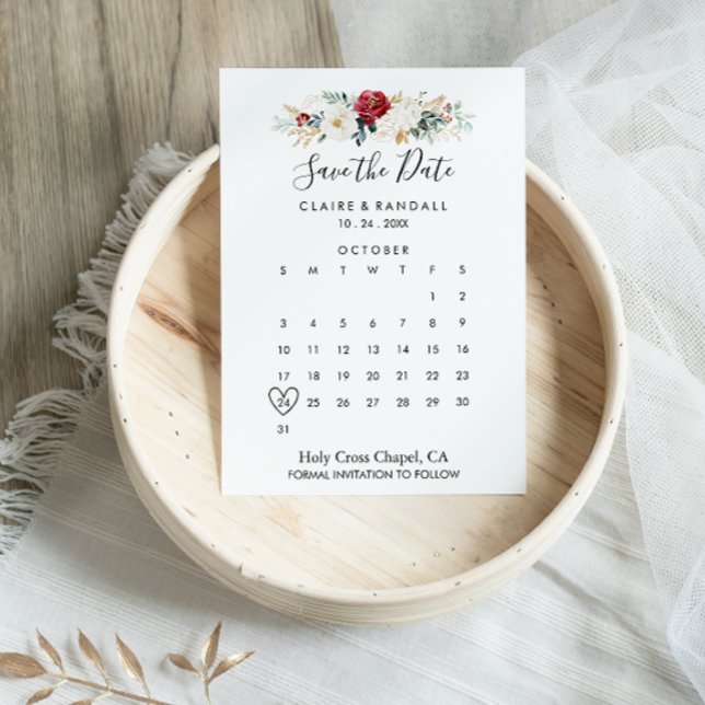 Save The Date Flore d'or classique Enregistrer le calendrier des (Créateur téléchargé)