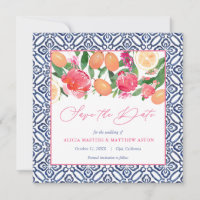 Flore Rose Gras Avec Citrus Et Carreaux Espagnols